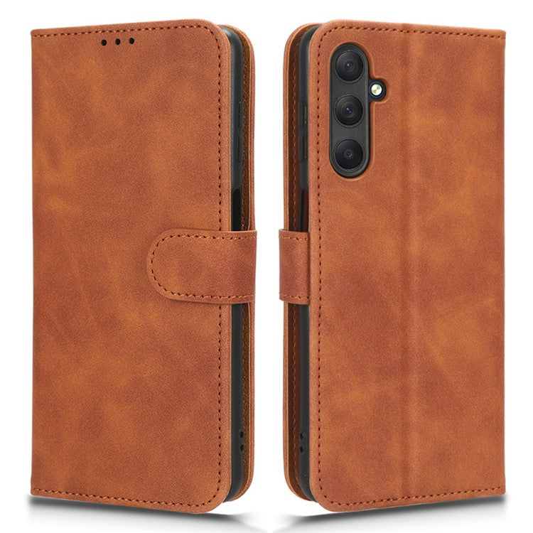 For Samsung Galaxy M54 5G / F54 5G PU Leather Flip Case Skin-touch Wallet Stand Phone Cover - Brown