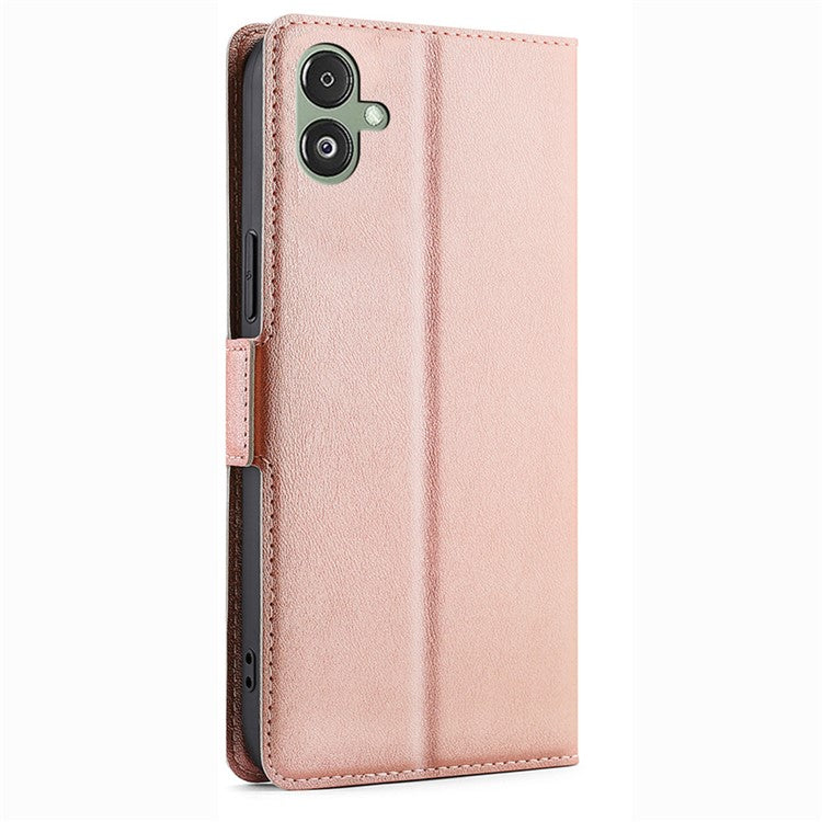 For Samsung Galaxy F14 5G PU Leather Phone Stand Cover Flip Case Card Holder Protection Shell - Rose Gold