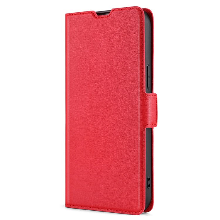 For Samsung Galaxy F14 5G PU Leather Phone Stand Cover Flip Case Card Holder Protection Shell - Red
