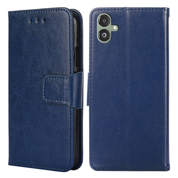 For Samsung Galaxy F14 5G Textured PU Leather Phone Case Wallet Stand Flip Cover - Sapphire