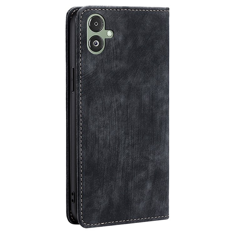 Wallet Case for Samsung Galaxy F14 5G RFID Blocking PU Leather Stand Phone Cover - Black