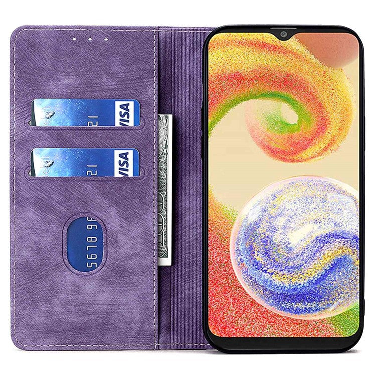 Wallet Case for Samsung Galaxy F14 5G RFID Blocking PU Leather Stand Phone Cover - Purple