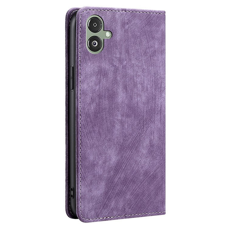 Wallet Case for Samsung Galaxy F14 5G RFID Blocking PU Leather Stand Phone Cover - Purple