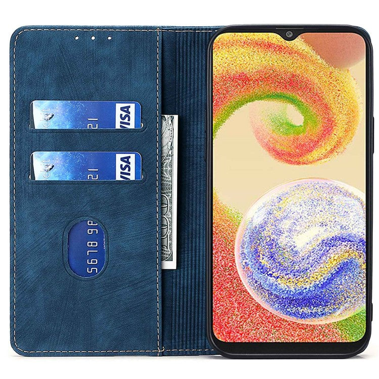 Wallet Case for Samsung Galaxy F14 5G RFID Blocking PU Leather Stand Phone Cover - Blue