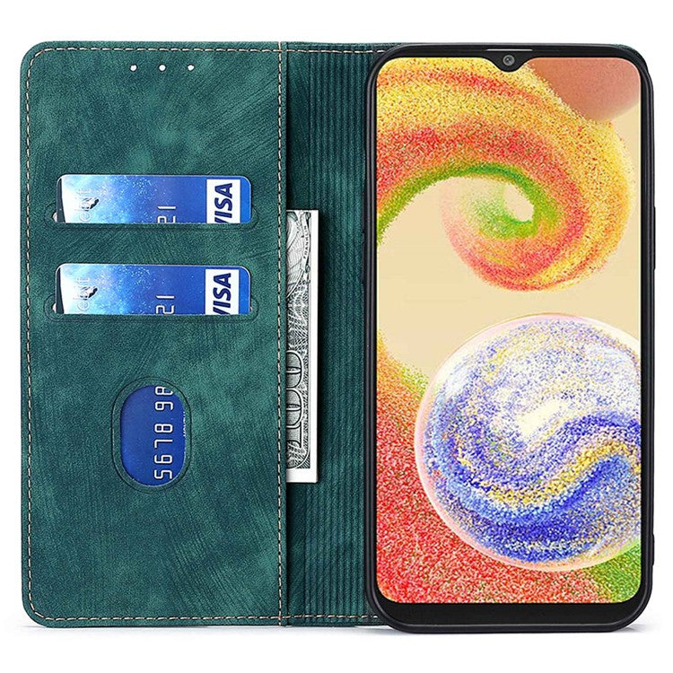 Wallet Case for Samsung Galaxy F14 5G RFID Blocking PU Leather Stand Phone Cover - Green