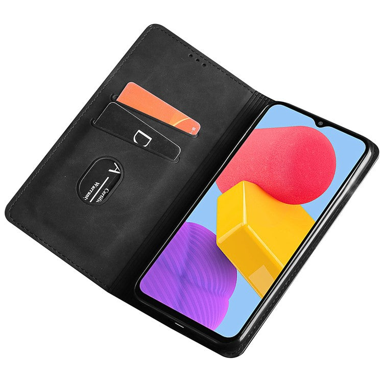 For Samsung Galaxy F14 5G Card Slots Stand Cover PU Leather Skin-touch Phone Case - Black