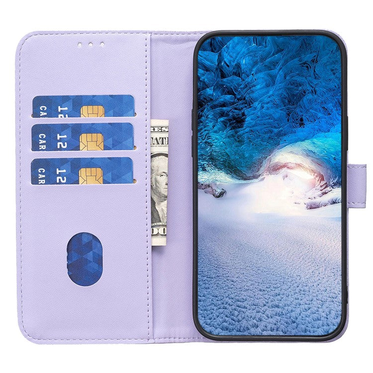 BINFEN COLOR BF17 For vivo Y35 4G (2022) / Y22s 4G PU Leather Wallet Case Stand Phone Cover - Purple