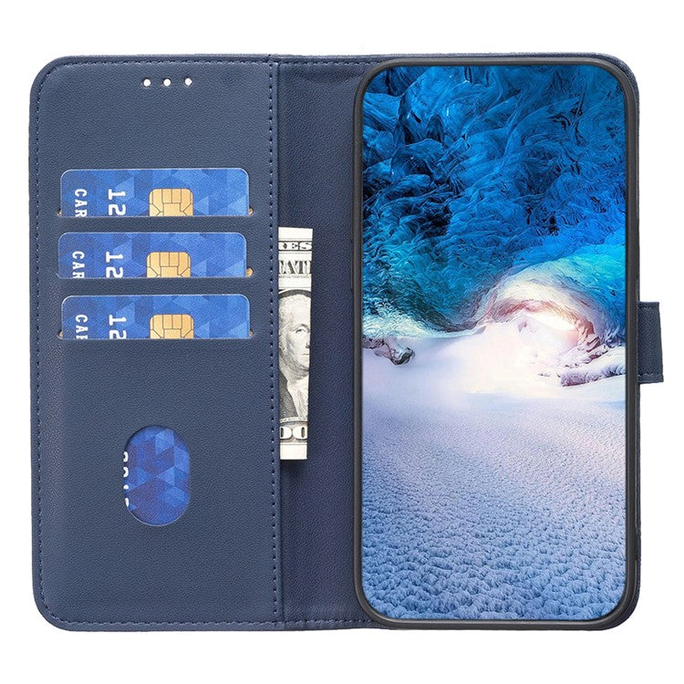 BINFEN COLOR BF17 For vivo Y35 4G (2022) / Y22s 4G PU Leather Wallet Case Stand Phone Cover - Blue