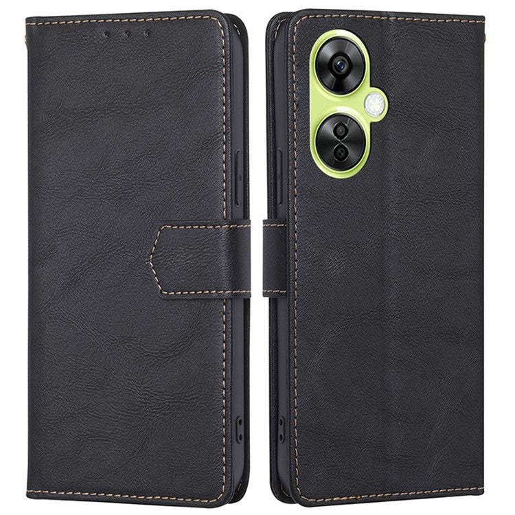 For OnePlus Nord CE 3 Lite 5G / Nord N30 5G PU Leather Wallet Case Magnetic RFID Blocking Stand Phone Cover - Black