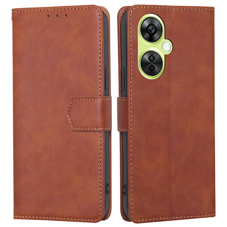 For OnePlus Nord CE 3 Lite 5G PU Leather Wallet Case Magnetic RFID Blocking Stand Phone Cover - Brown