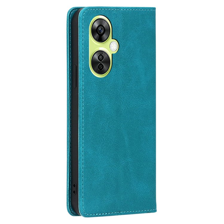 For OnePlus Nord CE 3 Lite 5G / Nord N30 5G PU Leather Stand Phone Cover Calf Texture Wallet Case - Baby Blue