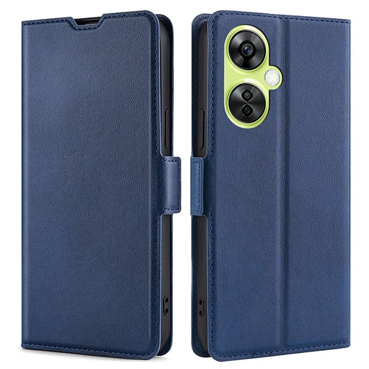 For OnePlus Nord CE 3 Lite 5G / Nord N30 5G PU Leather Flip Card Slots Case Stand Shockproof Phone Cover - Blue