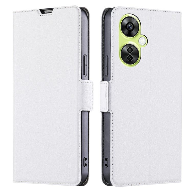 For OnePlus Nord CE 3 Lite 5G / Nord N30 5G PU Leather Flip Card Slots Case Stand Shockproof Phone Cover - White