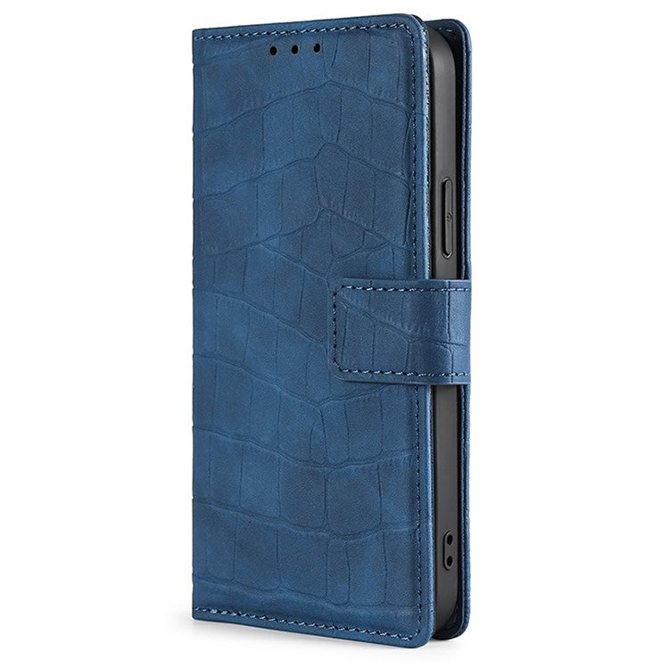 For OnePlus Nord CE 3 Lite 5G / Nord N30 5G PU Leather Crocodile Texture Phone Cover Skin-touch Feeling Stand Wallet Case - Blue