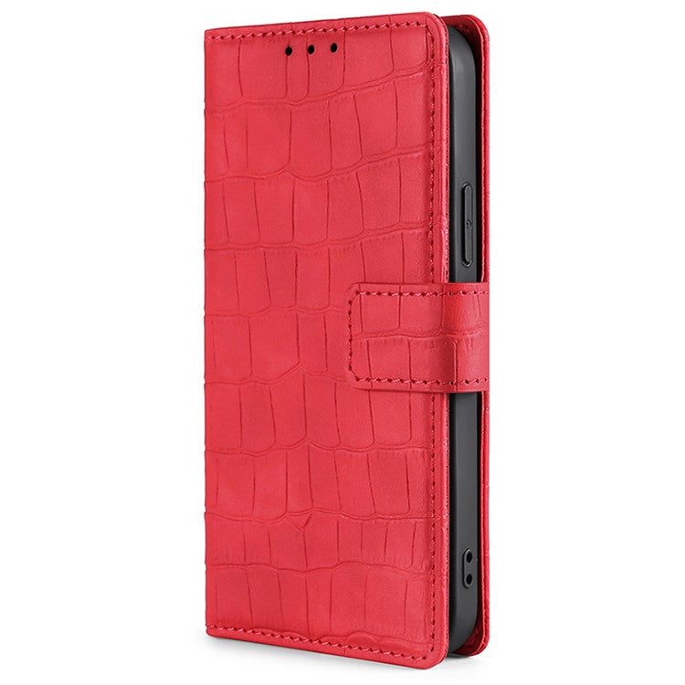 For OnePlus Nord CE 3 Lite 5G / Nord N30 5G PU Leather Crocodile Texture Phone Cover Skin-touch Feeling Stand Wallet Case - Red