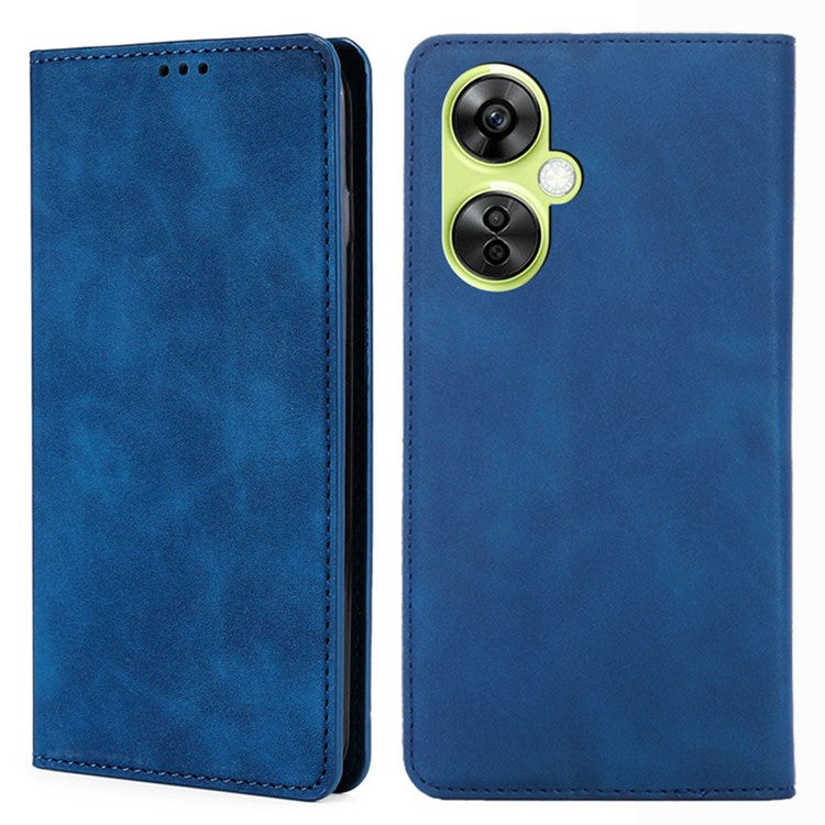For OnePlus Nord CE 3 Lite 5G / Nord N30 5G PU Leather Cell Phone Case Skin-touch Feeling Card Holder Flip Phone Cover - Blue