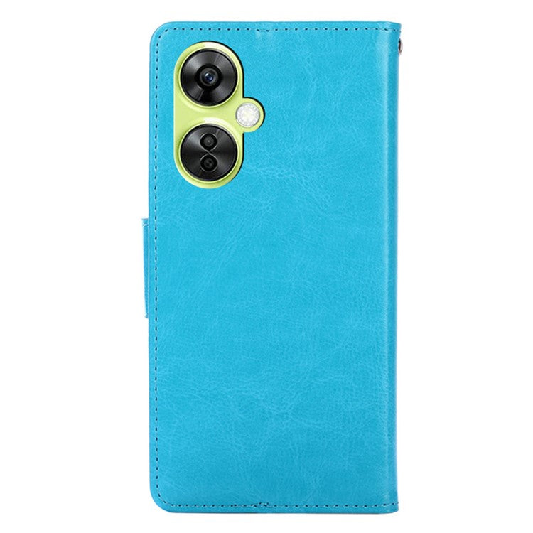 For OnePlus Nord CE 3 Lite 5G / Nord N30 5G Textured Leather Wallet Cover Drop-proof Flip Stand Phone Case - Baby Blue