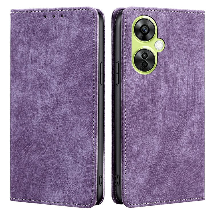 For OnePlus Nord CE 3 Lite 5G / Nord N30 5G RFID Blocking Wallet Case TPU+PU Leather Stand Magnetic Phone Cover - Purple