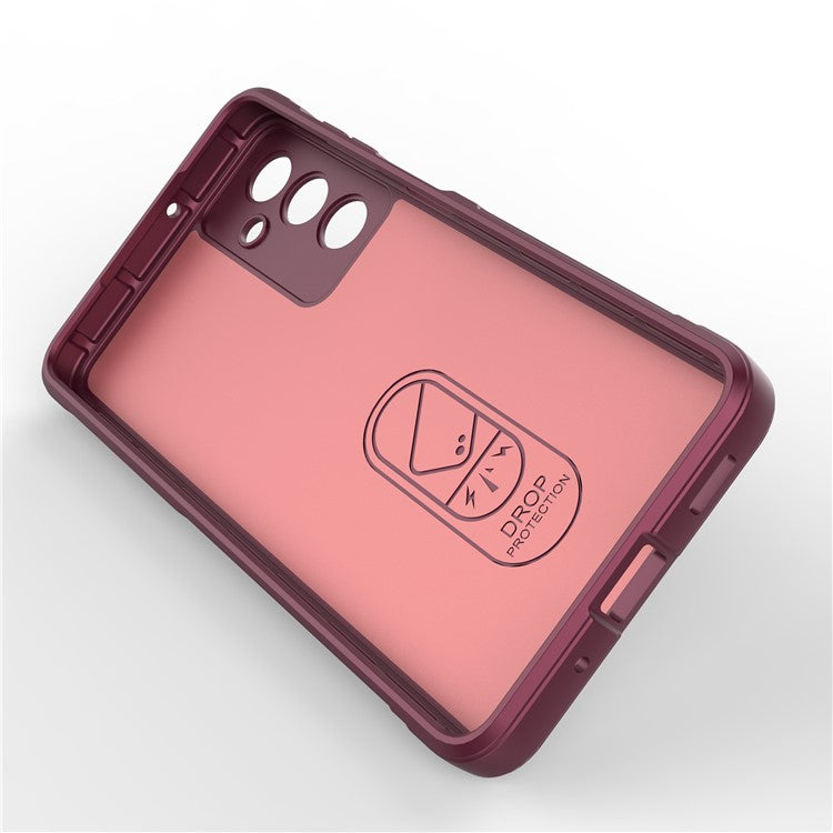 For Samsung Galaxy M54 5G / F54 5G Rugged Drop-proof Phone Case Soft TPU Smartphone Cover - Wine Red