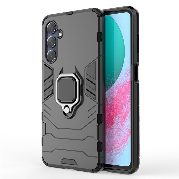 For Samsung Galaxy M54 5G / F54 5G Protective Case with Kickstand Soft TPU Hard PC Rugged Phone Cover - Black