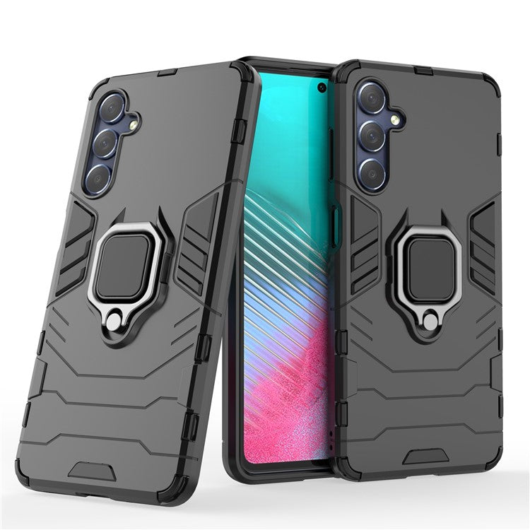 For Samsung Galaxy M54 5G / F54 5G Protective Case with Kickstand Soft TPU Hard PC Rugged Phone Cover - Black