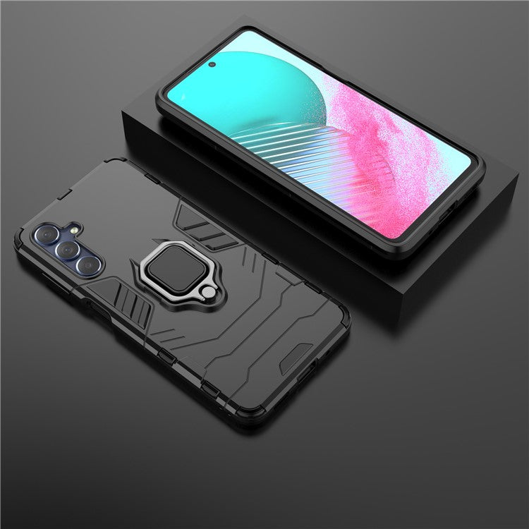 For Samsung Galaxy M54 5G / F54 5G Protective Case with Kickstand Soft TPU Hard PC Rugged Phone Cover - Black