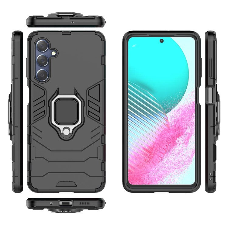 For Samsung Galaxy M54 5G / F54 5G Protective Case with Kickstand Soft TPU Hard PC Rugged Phone Cover - Black