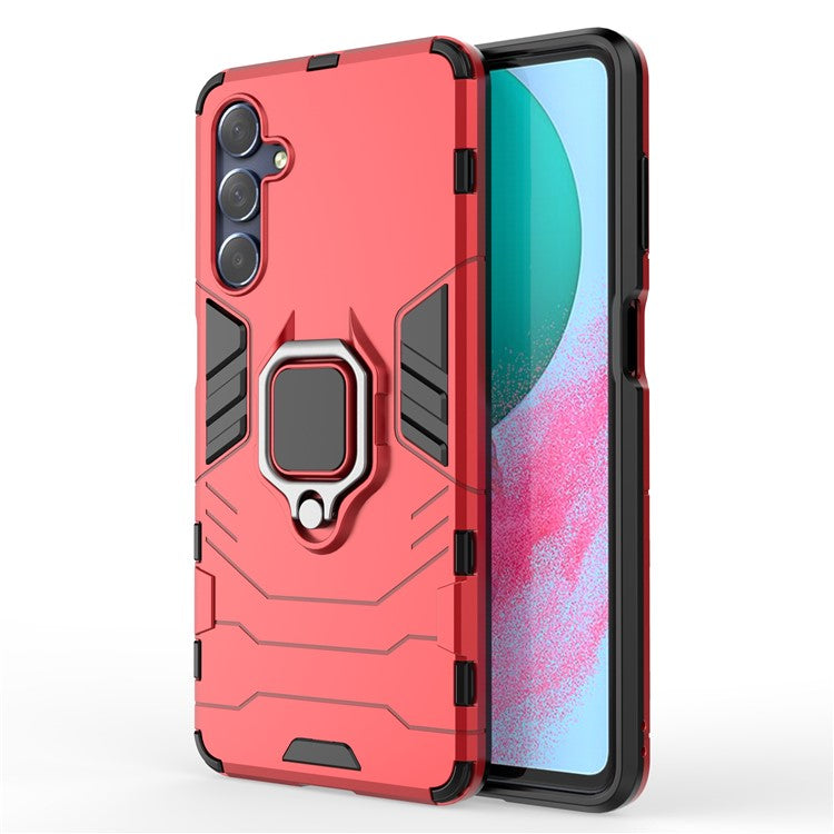 For Samsung Galaxy M54 5G / F54 5G Protective Case with Kickstand Soft TPU Hard PC Rugged Phone Cover - Red