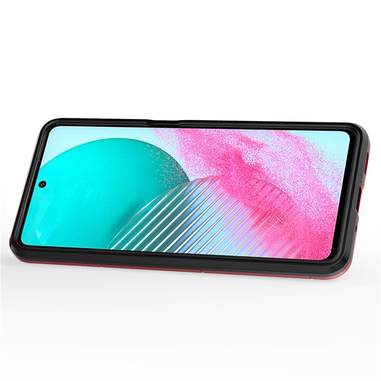 For Samsung Galaxy M54 5G / F54 5G Protective Case with Kickstand Soft TPU Hard PC Rugged Phone Cover - Red