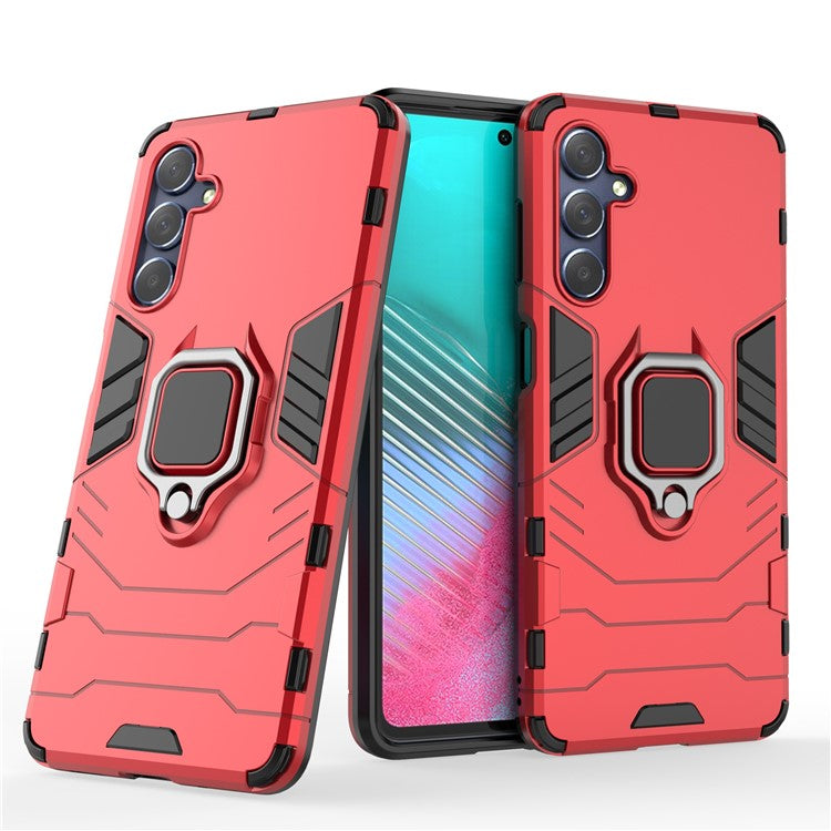 For Samsung Galaxy M54 5G / F54 5G Protective Case with Kickstand Soft TPU Hard PC Rugged Phone Cover - Red