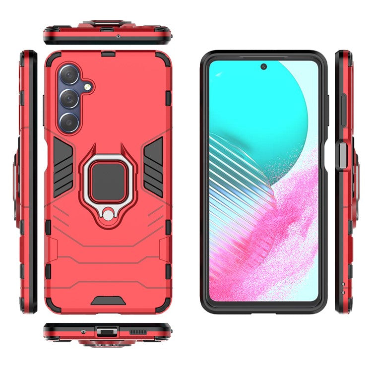 For Samsung Galaxy M54 5G / F54 5G Protective Case with Kickstand Soft TPU Hard PC Rugged Phone Cover - Red
