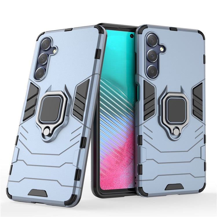 For Samsung Galaxy M54 5G / F54 5G Protective Case with Kickstand Soft TPU Hard PC Rugged Phone Cover - Blue