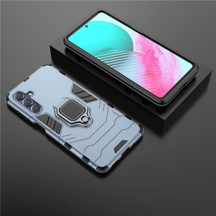 For Samsung Galaxy M54 5G / F54 5G Protective Case with Kickstand Soft TPU Hard PC Rugged Phone Cover - Blue