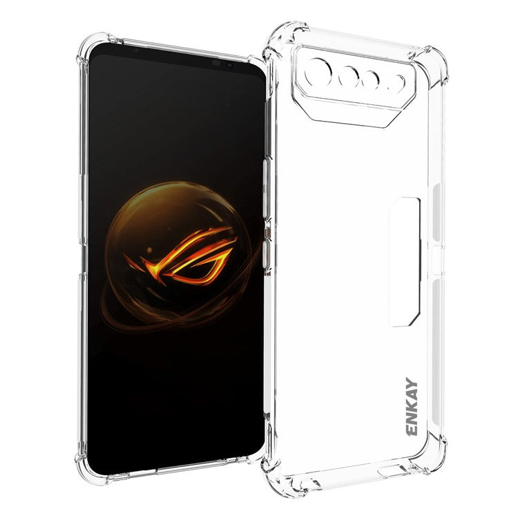 ENKAY HAT PRINCE For Asus ROG Phone 7 Ultimate 5G Clear Phone Case Anti-slip Strip Edge TPU Cell Phone Cover