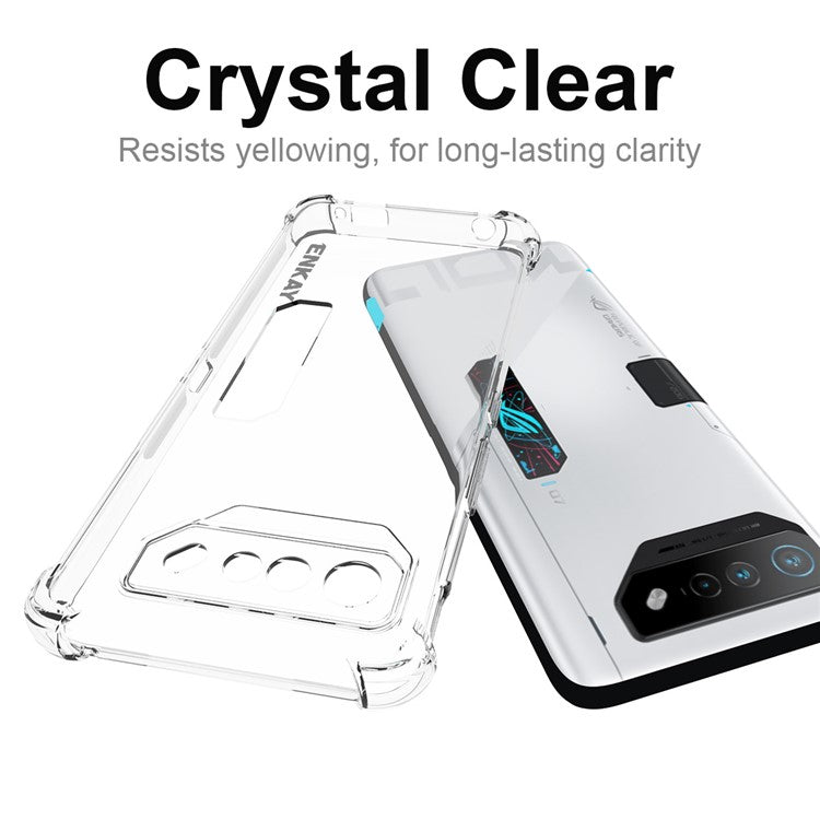 ENKAY HAT PRINCE For Asus ROG Phone 7 Ultimate 5G Clear Phone Case Anti-slip Strip Edge TPU Cell Phone Cover
