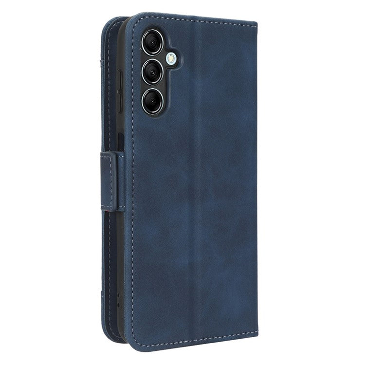 For Samsung Galaxy M54 5G / F54 5G PU Leather Phone Case Multiple Card Slots Wallet Stand Flip Cover - Blue