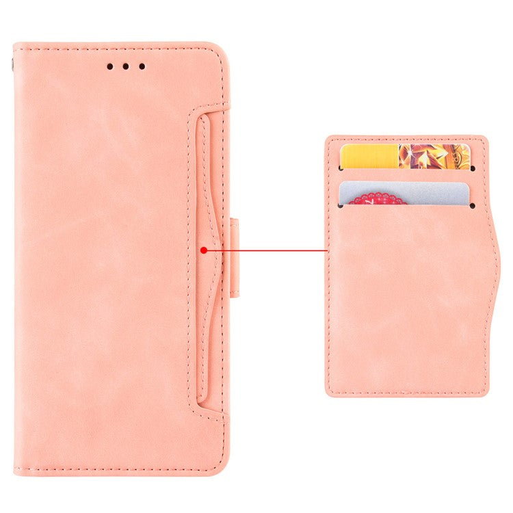 For Samsung Galaxy M54 5G / F54 5G PU Leather Phone Case Multiple Card Slots Wallet Stand Flip Cover - Pink