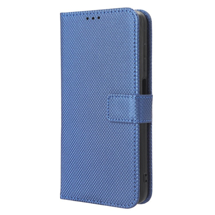 For Samsung Galaxy M54 5G / F54 5G PU Leather Magnetic Flip Case Diamond Texture Wallet Stand Phone Cover - Blue