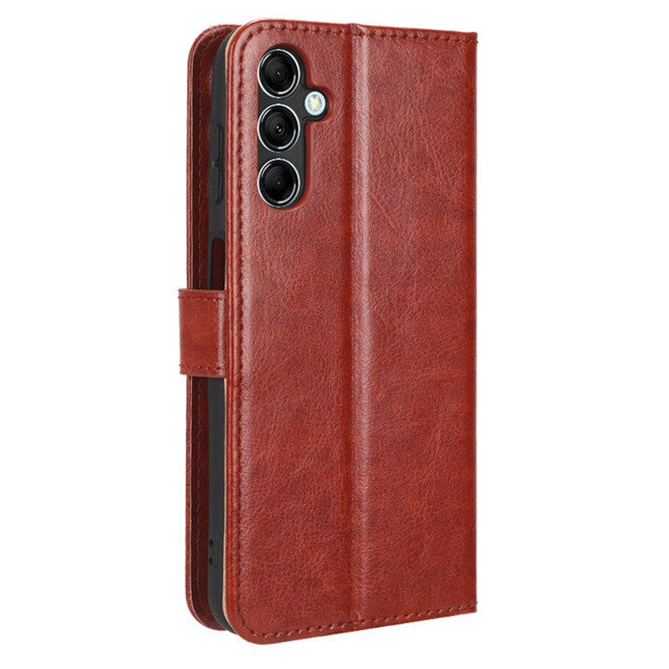 Wallet Phone Case for Samsung Galaxy M54 5G / F54 5G Crazy Horse Texture PU Leather Flip Stand Cover - Brown