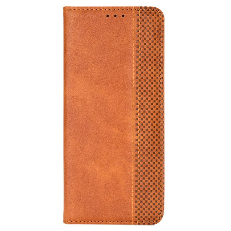 For Samsung Galaxy M54 5G / F54 5G PU Leather Vintage Magnetic Cover Stand Flip Wallet Phone Case - Brown