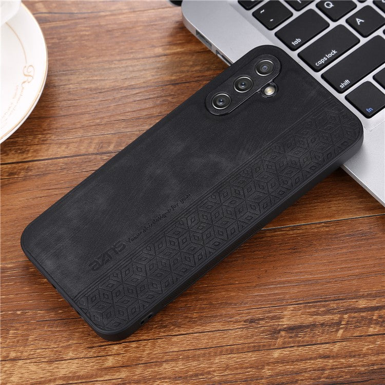AZNS For Samsung Galaxy M14 5G Anti-scratch Phone Case Imprinted PU Leather+TPU Back Cover - Black