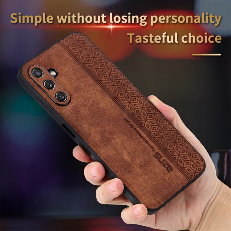 AZNS For Samsung Galaxy M14 5G Anti-scratch Phone Case Imprinted PU Leather+TPU Back Cover - Purple
