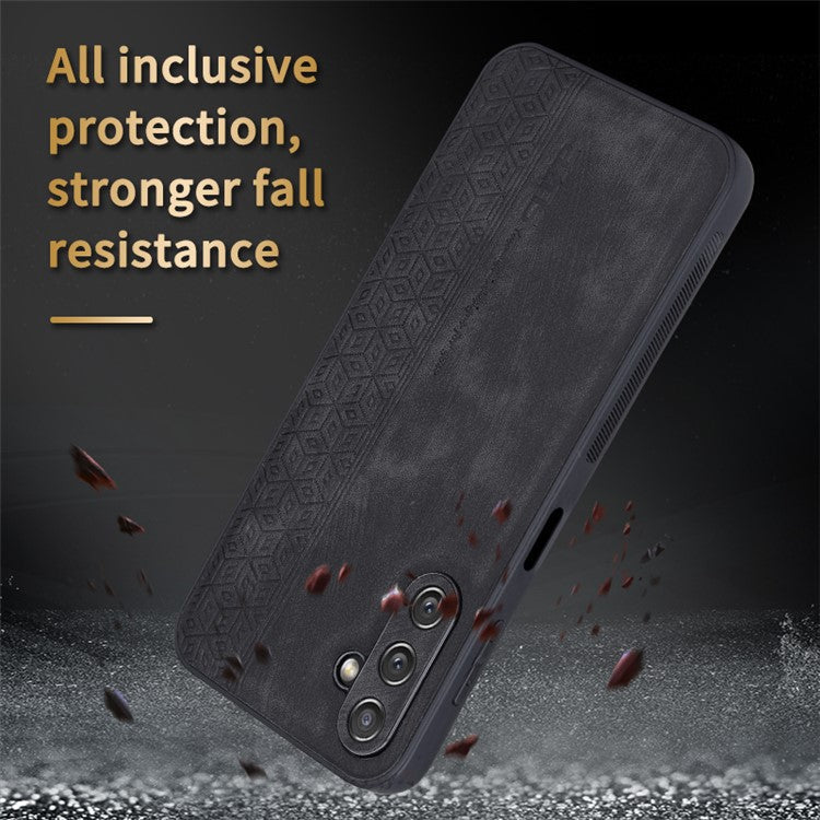 AZNS For Samsung Galaxy M14 5G Anti-scratch Phone Case Imprinted PU Leather+TPU Back Cover - Purple