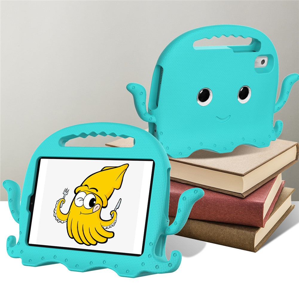 For Lenovo Tab M9 EVA Case Cartoon Octopus Hand Grip Tablet Cover with Shoulder Strap - Baby Blue