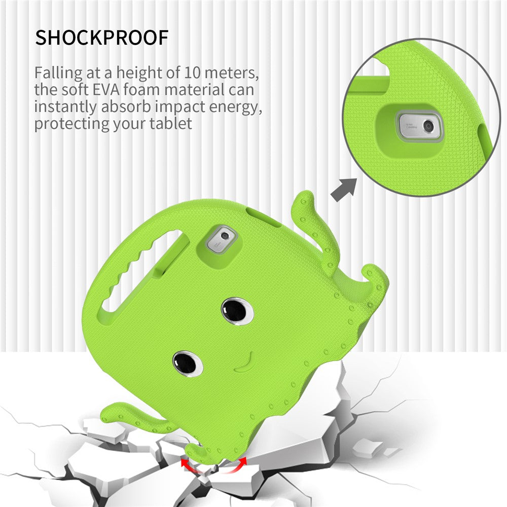 For Lenovo Tab M9 EVA Case Cartoon Octopus Hand Grip Tablet Cover with Shoulder Strap - Green