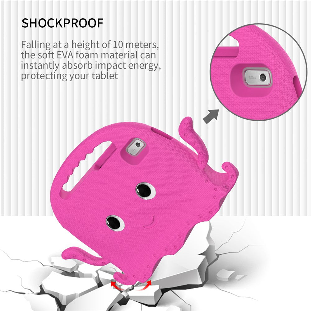 For Lenovo Tab M9 EVA Case Cartoon Octopus Hand Grip Tablet Cover with Shoulder Strap - Rose
