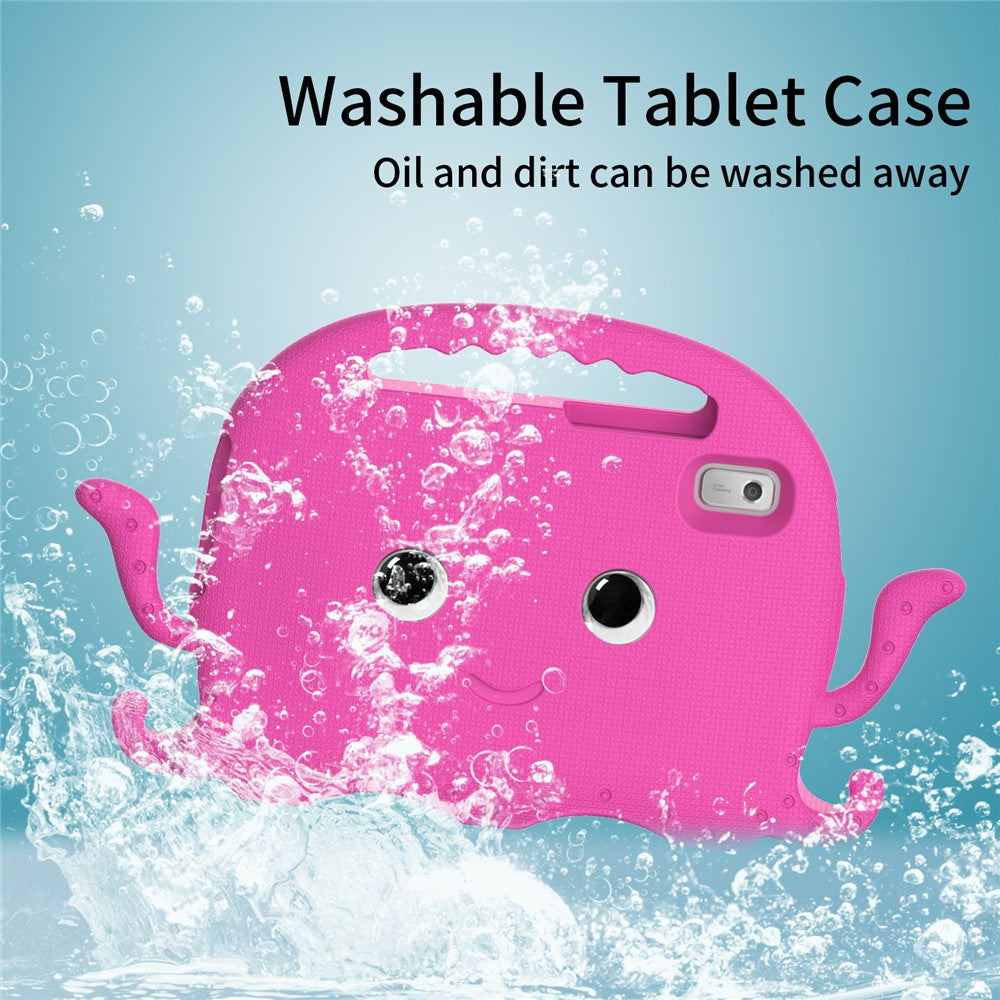 For Lenovo Tab M9 EVA Case Cartoon Octopus Hand Grip Tablet Cover with Shoulder Strap - Rose