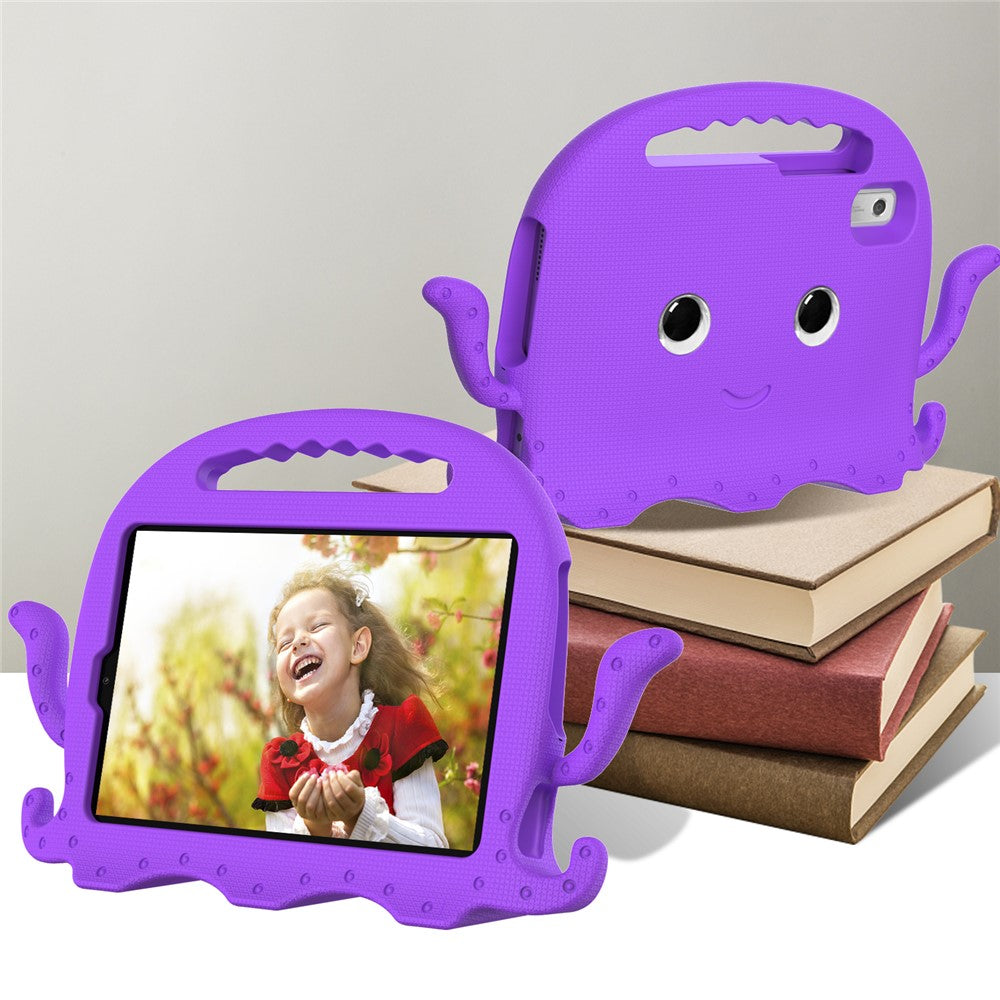 For Lenovo Tab M9 EVA Case Cartoon Octopus Hand Grip Tablet Cover with Shoulder Strap - Purple