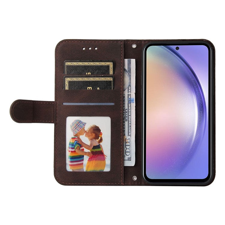 For Samsung Galaxy M54 5G / F54 5G Leather Wallet Cases Skin Touch Phone Cover Stand with Strap - Brown