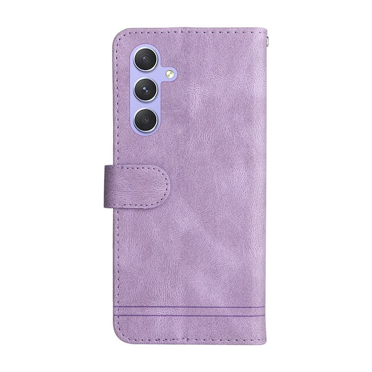 For Samsung Galaxy M54 5G / F54 5G Leather Wallet Cases Skin Touch Phone Cover Stand with Strap - Purple